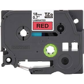 Fita Brother TZE-441 18mm Preto/Vermelho
