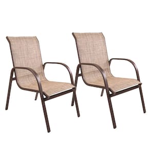 Conjunto 2 Poltronas Cannes Alumínio Café/Bege Mesclado