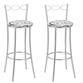 Kit 2 Banquetas Cromadas Bc51-a E523 Cromado/Branco