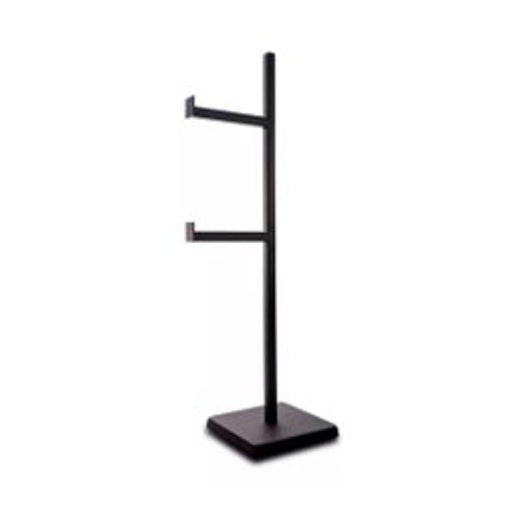 Papeleira Chão 2 Papel Higiênico Suporte Inox Preto Fosco