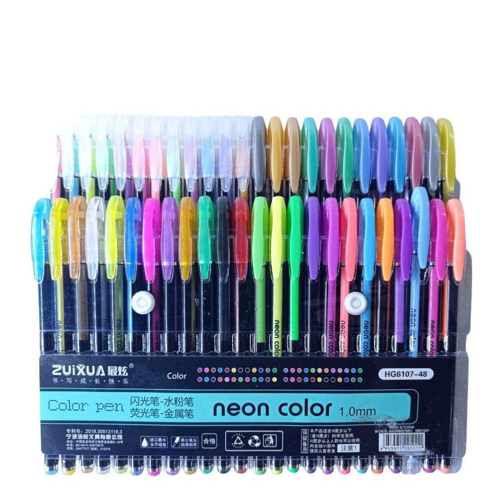 48 Caneta Neon Coloridas