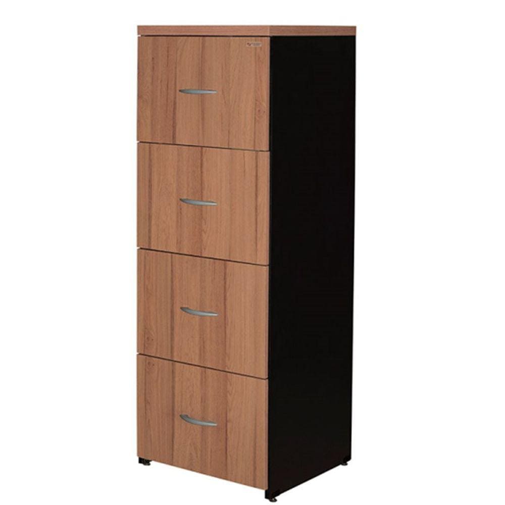 Arquivo 4 Gavetas Pasta Suspensa Metalúrgica Ubaense Nogueira/Preto