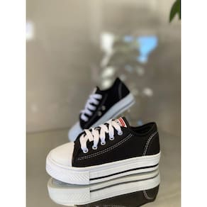Tênis Juvenil Solado Baixo Preto ALLSTARJ
