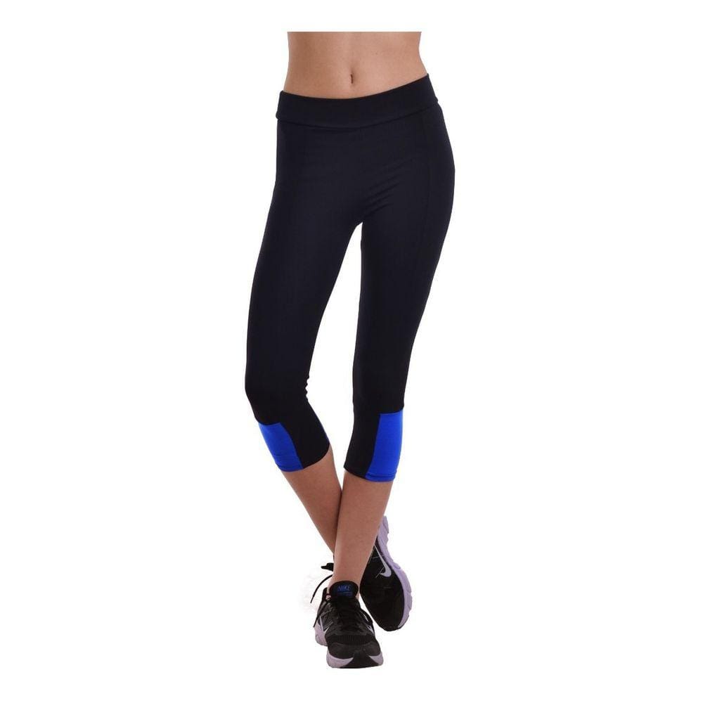 Calça Legging Capri Fitness em Power Suplex Detalhe Azul