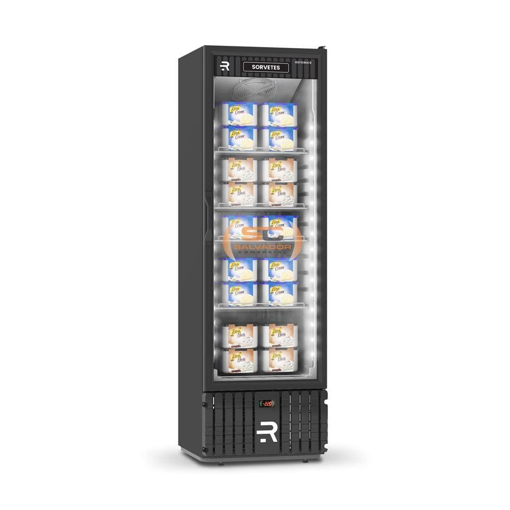 Visa Cooler Sorvete Porta Vidro Aquecido Ar Forçado -22ºC 400L VCS400PVPB 220V - Refrimate