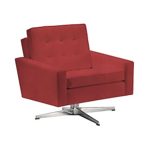 Poltrona Fk Giratória Suede Vermelho Base Alumínio Cor Vermelho