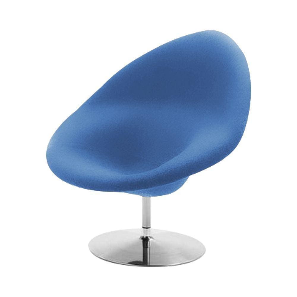 Poltrona Design Gondula Suede Azul Cor Azul