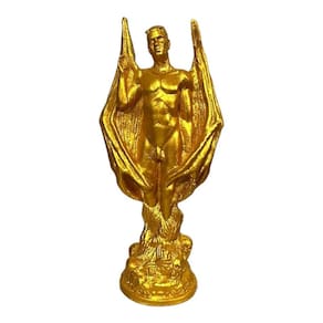 Escultura Lúcifer Do Ouro 12 cm Dourado em Resina