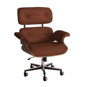 Poltrona Charles Eames Office Exec Couro Sintético Marrom Cor Marrom