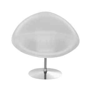 Poltrona Design Gondula Couro Natural Branco Cor Branco