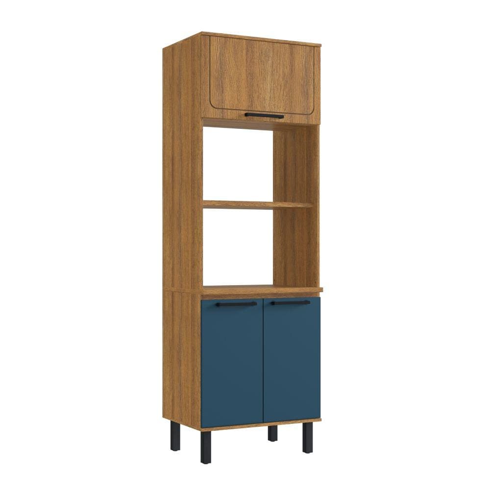 Torre Quente Canção 7395001 Forno e Microondas 3 Prateleiras Cinamomo/Azul Secreto