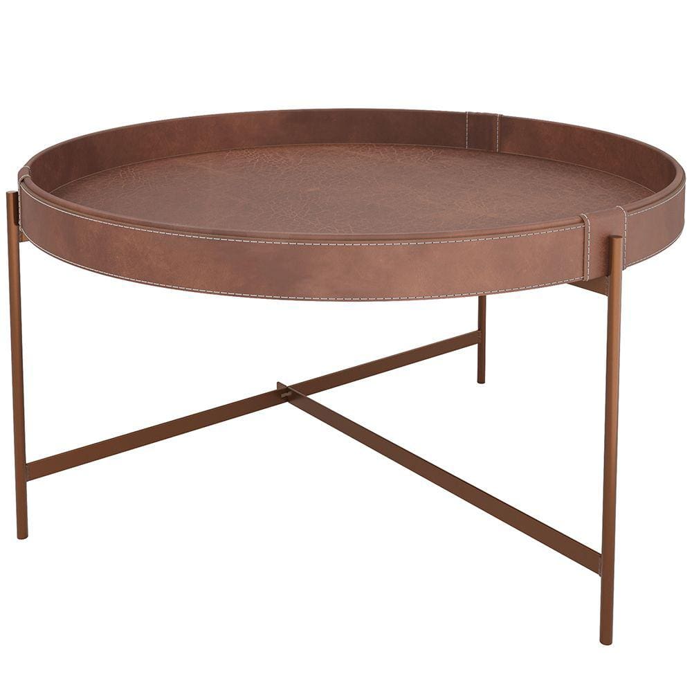 Mesa de Centro Decorativo Sala de Estar Industrial Sintético Whisky P06 Aura - Lyam