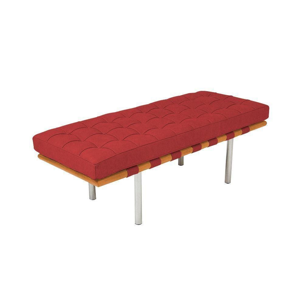 Banco Capri Barcelona 1,80M Suede Vermelho Cor Vermelho