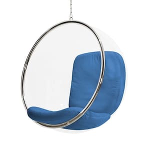 Poltrona Bubble Chair Acrilico Com Estofado Sintético Azul Cor Azul