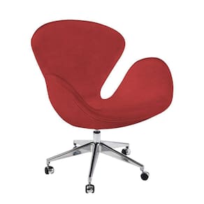 Poltrona Swan Office Giratória Suede Vermelho Cor Vermelho