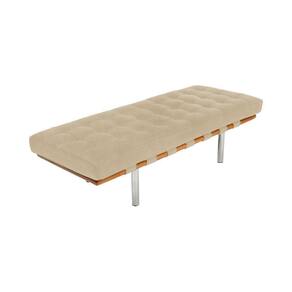 Banco Capri Barcelona 1,80M Couro Natural Bege Cor Bege