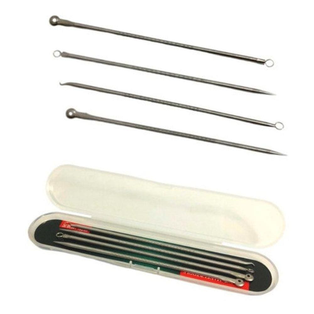 Kit 4 Extrator Cureta Tira Acne Cravos E Espinha Limpeza