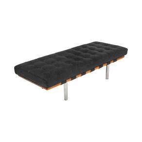 Banco Capri Barcelona 1,80M Couro Natural Preto Cor Preto