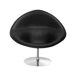 Poltrona Design Gondula Couro Sintético Preto Cor Preto