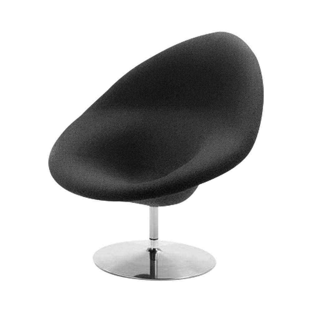 Poltrona Design Gondula Linho Preto Cor Preto