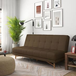 Sofá Cama 190cm Bossa Nova 105 Alves Pereira Marrom/Preto