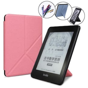 Capinha Couro Sintético Origami Para Kindle Básico + Caneta
