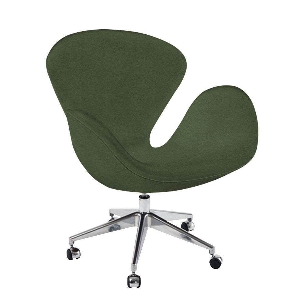 Poltrona Swan Office Giratória Linho Verde Cor Verde