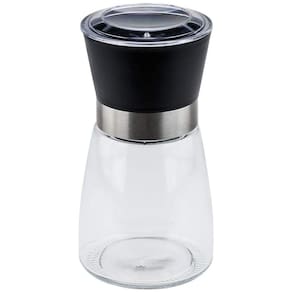 Moedor de Sal e Pimenta 170ml Lyor Vidro Moinho de Cerâmica e Tampa Plástica Preta