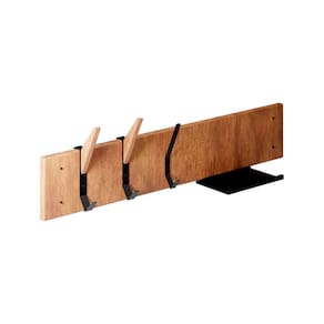 Cabideiro De Madeira Linha Home Morphí Design 80Cm Aço Preta - Cor: Preto