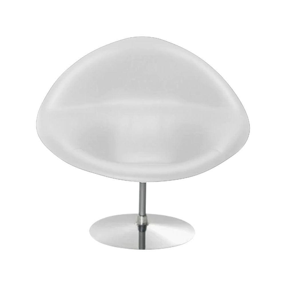 Poltrona Design Gondula Couro Sintético Branco Cor Branco