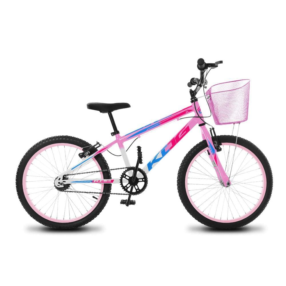 Bicicleta Infantil Feminina Aro 20 KOG Alumínio Com Cestinha