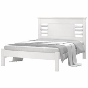 Cama Casal J&A Móveis Raissa 100% MDF para colchão de 138 cm de largura Branco