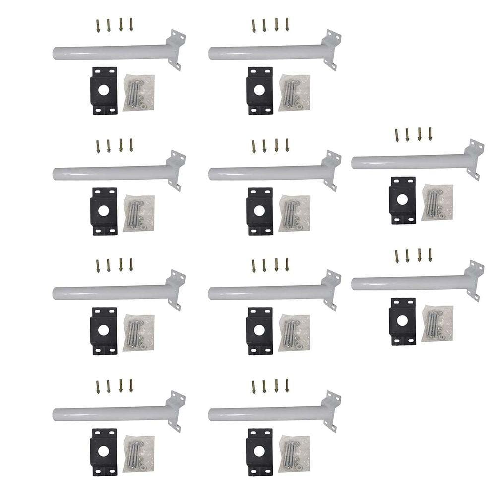 Suporte Barra Luminaria Solar Poste Kit 10 Uni Aço Resistente Jardim Quintal Iluminaçao Rua Segurança