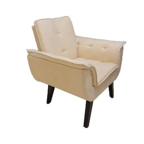 Poltrona Decorativa Opala Plus Para Sala De Estar Quarto Escritório - Bege . - Cor: Bege