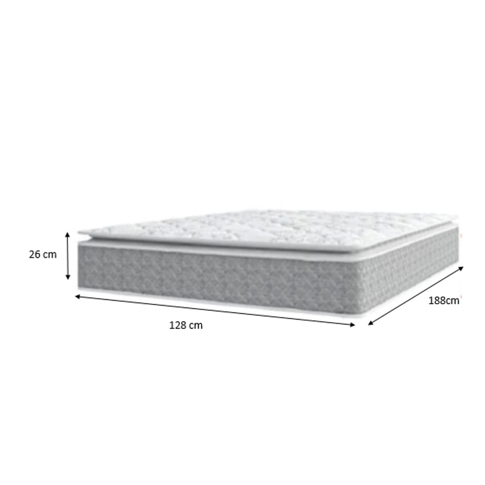 Colchão Viúva Nasa Molas Ensacadas com Pillow Top - Extra Conforto - Bello Box - Conforto (Espuma da Nasa) Viscoeslástico D33 Cinza