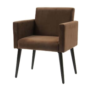 Poltrona Retrô Decorativa Luca Tecido Suede - Marrom - Cor: Marrom