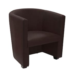 Poltrona Malta Recepção Tecido Suede - Marrom - Cor: Marrom
