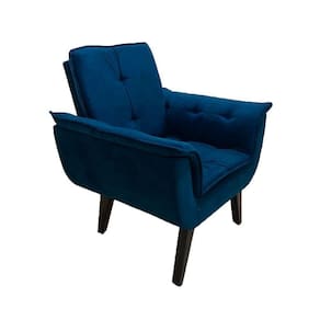 Poltrona Decorativa Opala Plus Para Sala De Estar Quarto Escritório - Azul Marinho - Cor: Azul