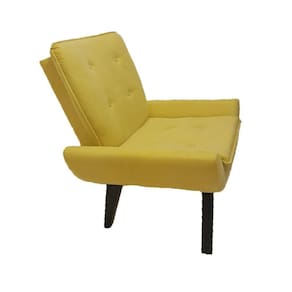 Poltrona Decorativa Emilia Plus Pé Palito Em Suede - Amarela - Cor: Amarelo