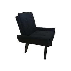 Poltrona Decorativa Emilia Plus Pé Palito Em Suede - Preto - Cor: Preto