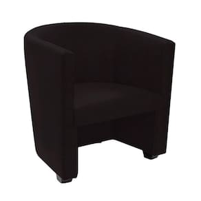 Poltrona Malta Recepção Tecido Suede - Preto - Cor: Preto