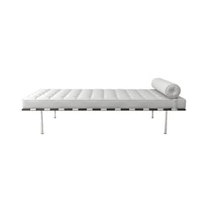 Couch Barcelona Cromado Em Sintetico Branco Cor Branco