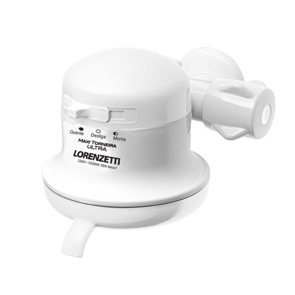 Torneira Elétrica Maxi Ultra Branca 5500w Lorenzetti De Parede 220v