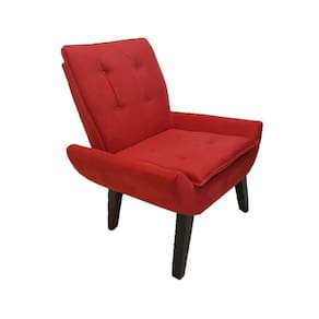 Poltrona Decorativa Emilia Plus Pé Palito Em Suede - Vermelha - Cor: Vermelho