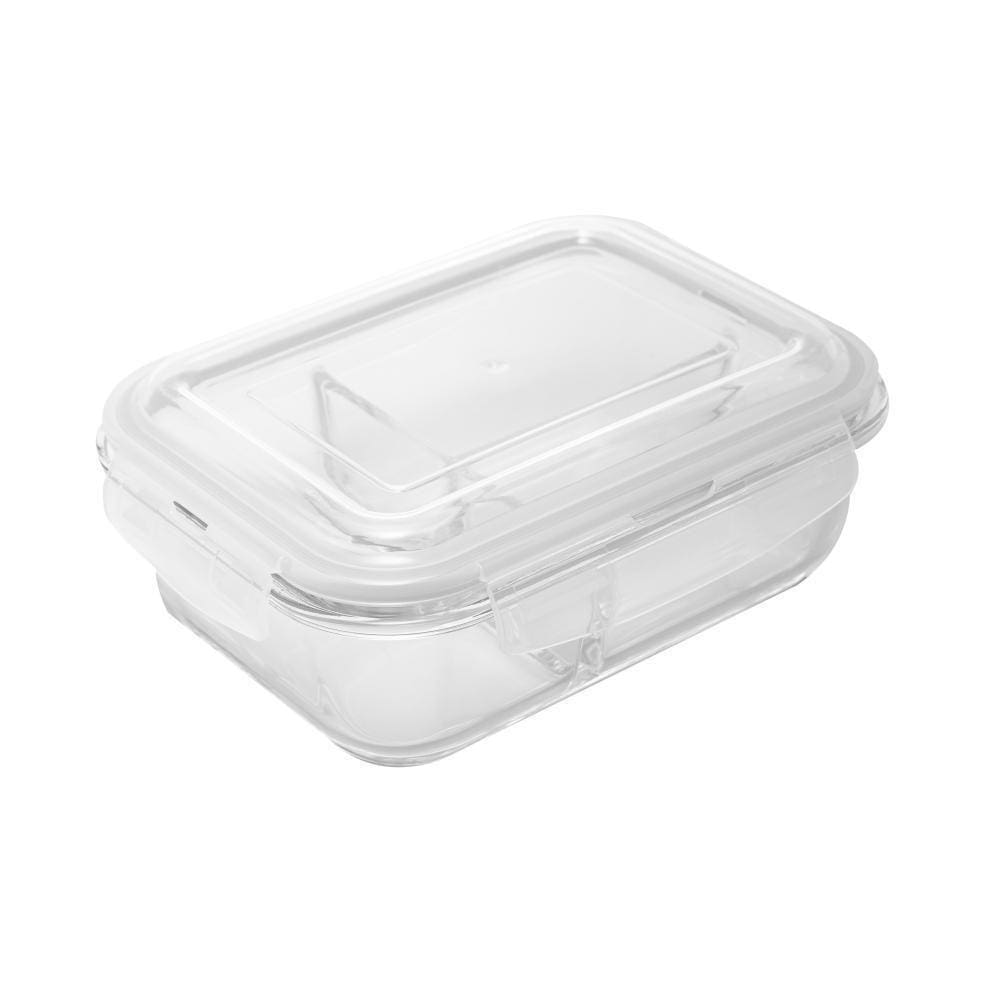 Pote Hermético 2 Divisórias Lyor De Vidro Borossilicato 1L