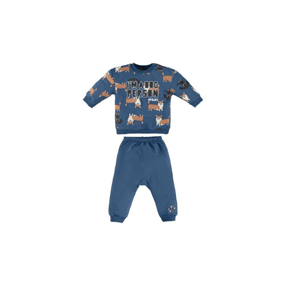 Conjunto Blusão e Calça Em Moletom Up Baby Dog Azul 44223