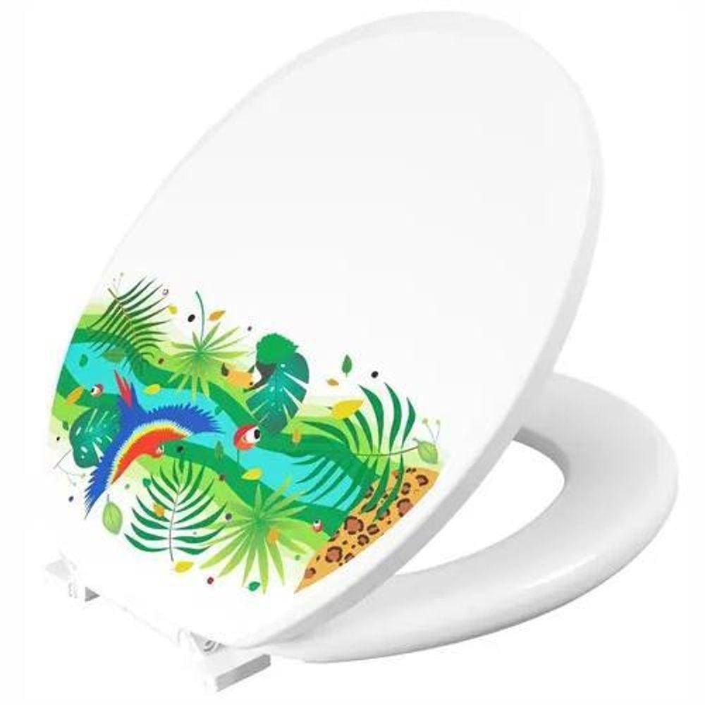 Assento Decorado Tropical Oval Tampa De Vaso Todas As Marcas