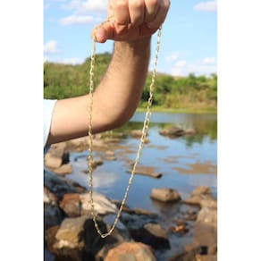 Corrente GRUMET ELO LONGO Liga de Moeda Escama de Peixe 65cm 9mm