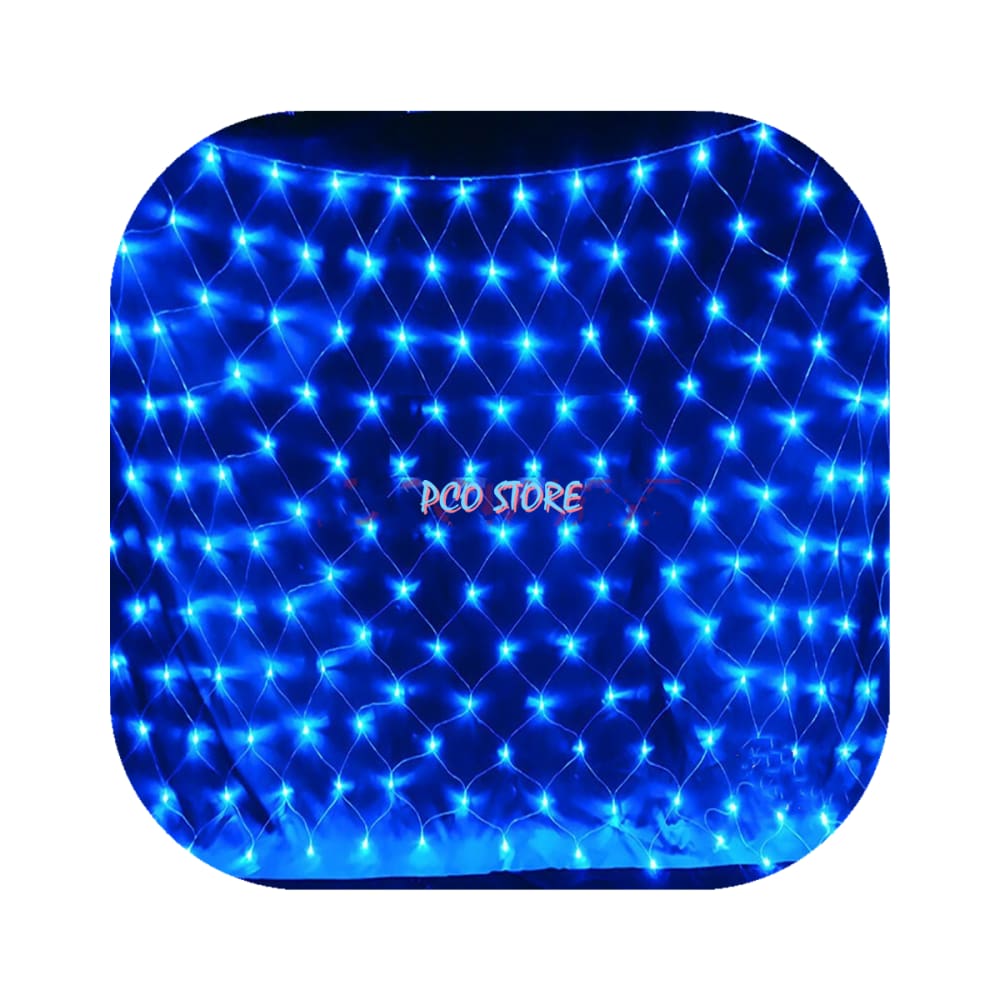 Pisca Rede 320 Led 2,5m x 2,0m 8 Funções Azul Decor Natal 110V