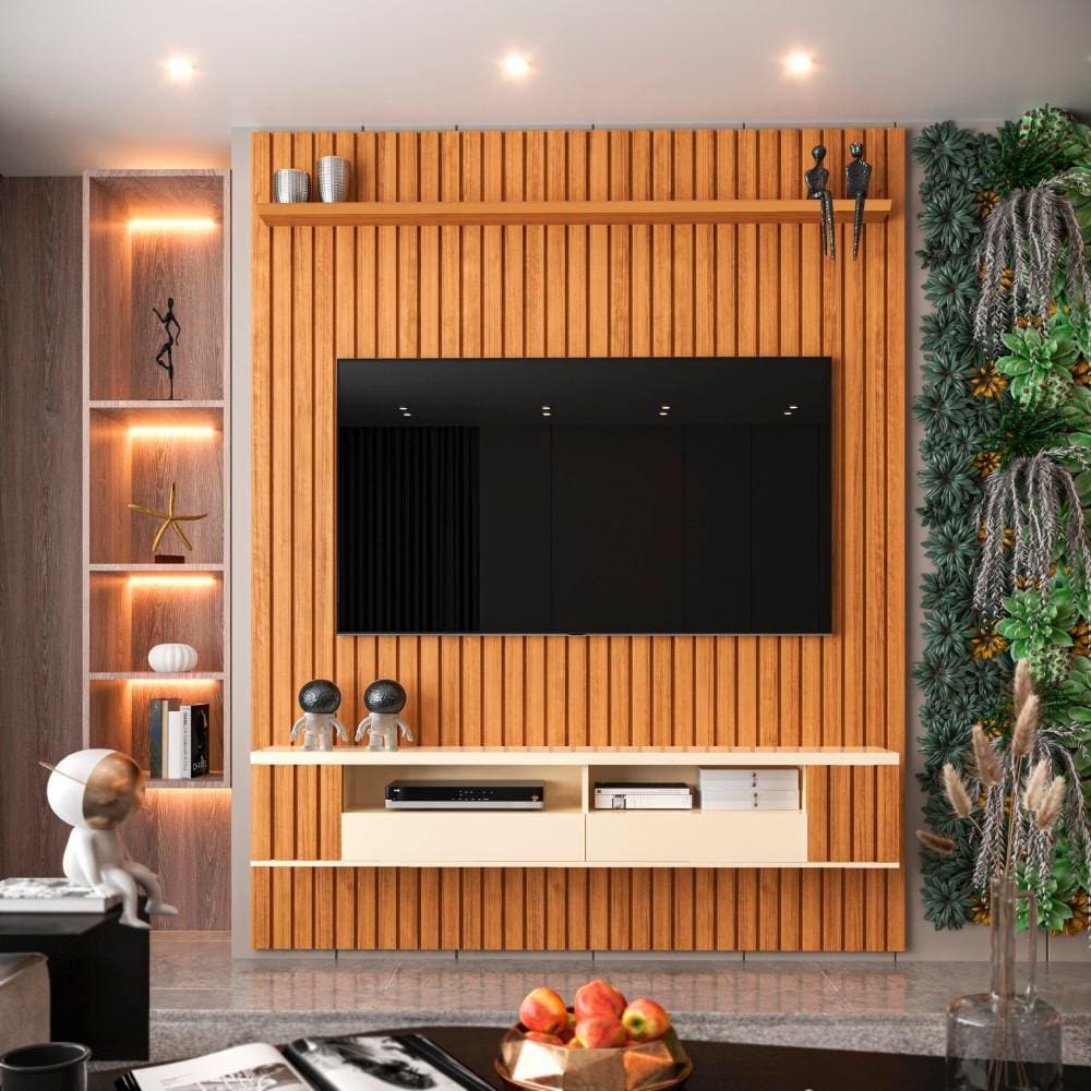 Painel Ripado para TV Até 75 Polegadas Intense com Nicho 180cm